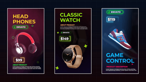 Neon Vertical Product Sale Promotion Stories