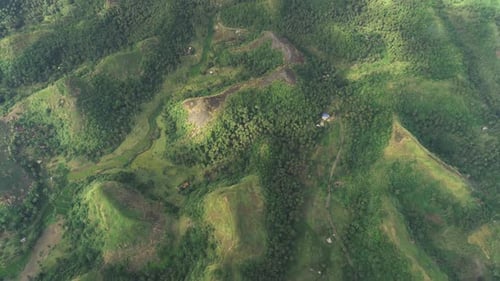 Top Down Asia Green Hill Aerial View Nobody Nature Landscape in Rural Legazpi Philippine