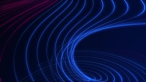 Spiraling Pink and Blue Fractal Light Wave Background