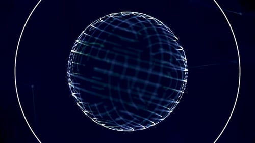 Futuristic Rotating Digital Globe Network Tech Background