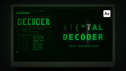 Animación de texto con decodificador digital