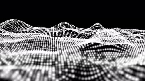 Abstract digital particle wave, White Particle Wave Background. Abstract Particle Loop Animation