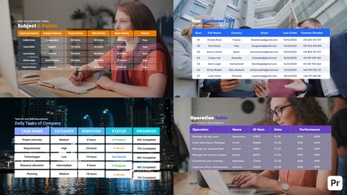 Data table for financial and information - mogrt