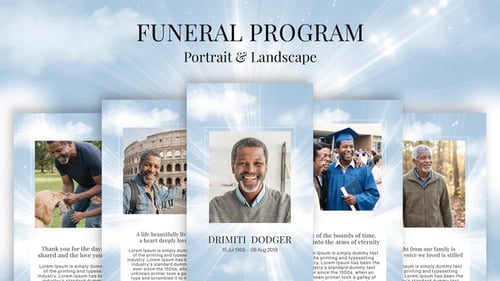 Blue Sky Funeral Program Video Template