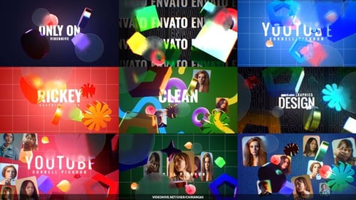 Modern Glass 3D Titles | Dynamic Shape Animations