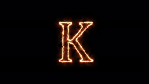 Glowing Fiery Letter K Reveal Animation