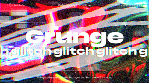 Grunge Glitch Transitions Pack for After Effects
