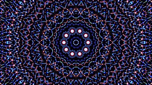 Abstract Kaleidoscope pattern with full colors. Magic mandala. 4k