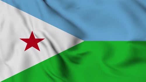 Realistic Waving Flag of Djibouti Seamless Loop
