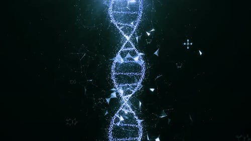 Animated Futuristic DNA Double Helix Rotation for Scientific Backgrounds