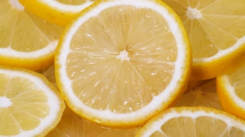 Close Up of Fresh Lemon Slices