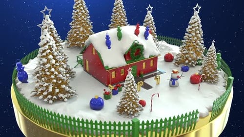 Weihnachts-Haus-Hintergrund