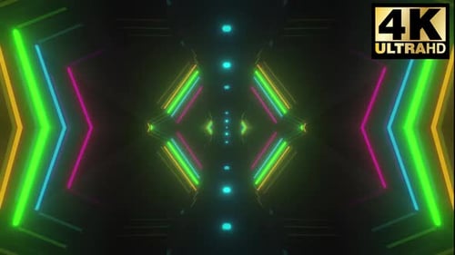 4 Neon Corridor Vj Loop Pack 4k