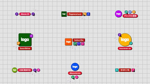 Retro Pop Style Subscribe Buttons Pack
