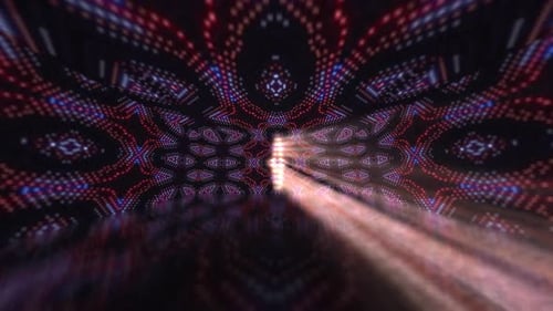 Dynamic Geometric Light Patterns Tunnel Animation