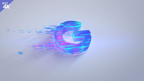 Digital 3D Speed Lines Logo White