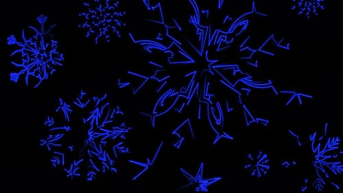 Animación de vídeo 4K abstracta sin interrupciones Vídeo animación de copos de nieve azul neón