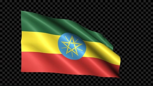 Seamless Loop Waving Ethiopian National Flag Animation