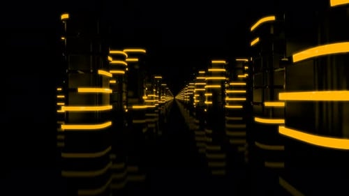 Abstract Yellow Hallway