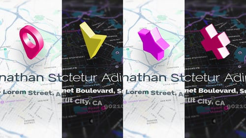Animated 3D Location Markers with Address Text