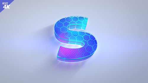 Digital White 3D Logo Hexagon