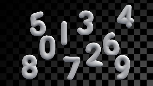 Fluid White 3D Numbers Countdown Animation
