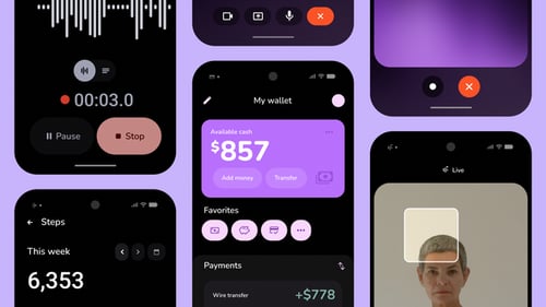 Animated Mobile App UI Kit with Modern UX Elements