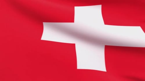 Realistic Waving Flag of Switzerland Seamless Loop