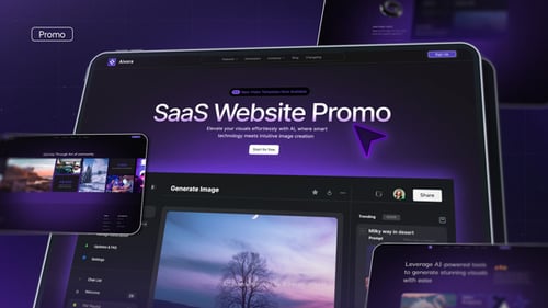 Dynamic Tech Website Presentation with Animated UI