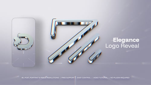Sleek Chrome 3D Logo and Text Reveal