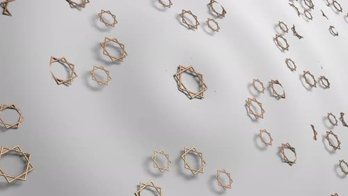 3D-Darstellung des traditionellen Ramadan-Feiertags mit Goldsymbol auf weißem Hintergrund.