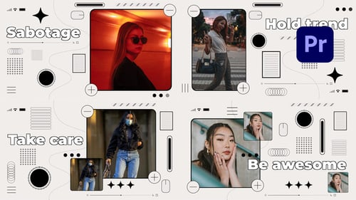 Minimalist Flat Design UI Style Opener with Text and Image Placeholders