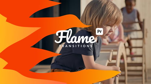 Cartoony Flame Transitions for Premiere Pro | Fire Overlay MOGRT Pack