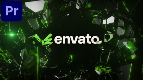 Glass Break Energy Shatter Logo Reveal - Premiere Pro