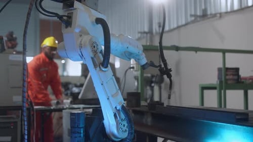 engineer cooperation male and female technician maintenance control relay robot