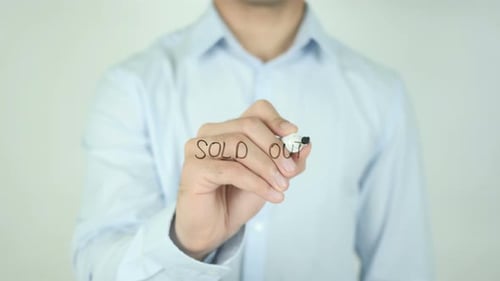 Writing Sold Out with Marker Close Up