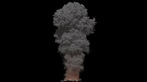 Realistic Fire and Smoke Explosion Animated Visual Effect