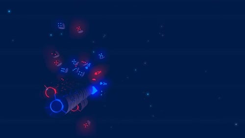 Animated Futuristic Neon Shapes and Gaming Symbols