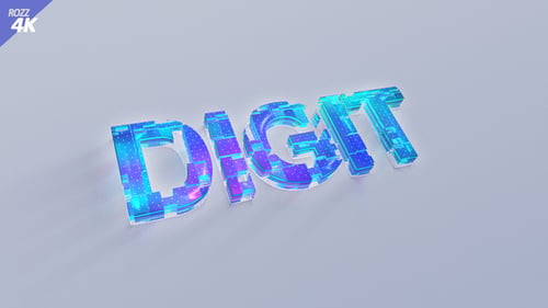 Digital 3D White Futuristic Logo
