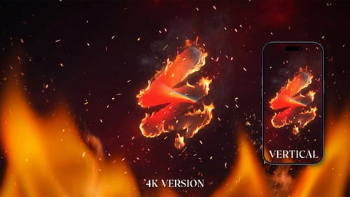 El logotipo de Fire Sparks revela MOGRT vertical y horizontal