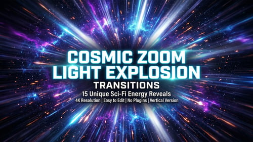 Transições de explosão de luz com zoom cósmico
