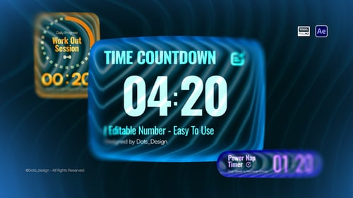 Digital Glassmorphism Countdown Timer and Progress Bar Animation
