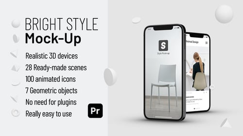 App Promo Mockup for Premiere Pro | 28 3D Smartphone Showcase Scenes