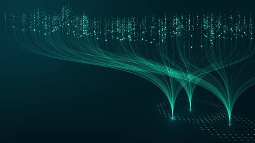 Abstract Data Flow Background with Glowing Lines