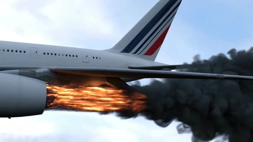 Brennendes Flugzeug