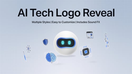 Advanced Artificial Intelligence Technology Logo Sting with Robotic Eye