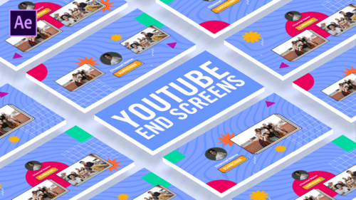 Pantallas finales de Youtube dinámicas, retro, de los 90, coloridas y vibrantes