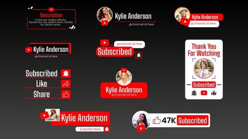 Modern YouTube Lower Third & Subscribe Button MOGRT 01