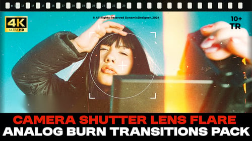 Film Burn & Camera shutter Lens Flare FX Transitions Bundle DaVinci Resolve