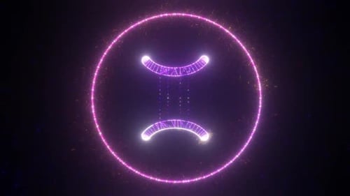 Abstract Rotating Neon Circle Loop Background